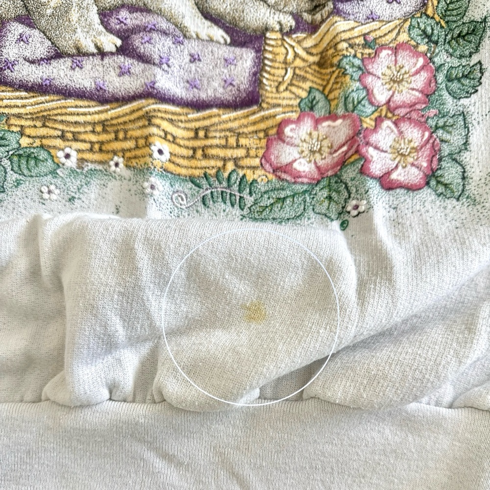 Vintage Essential Needs, Puppy Cottagecore Floral 90's Crewneck Sweatshirt - Picture 6 of 6